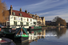 Narrowboats on the river Great Ouse, Ely City