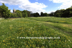Summer view over the remains of Burwell Castle