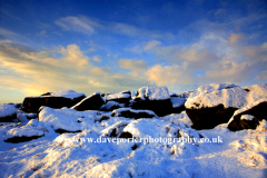 Gritstones in Snow, Lawrence Field, Grindleford