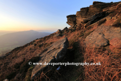 Landscape over the Gritstone rocks, Stanage Edge