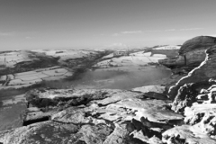 Winter snow over Curbar Edge