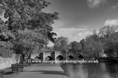 Cherry Tree Blossom, road bridge, river Wye, Bakewell