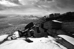 Winter on Hathersage moor, Hathersage village