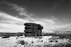 Winter snow, the Eagle Stone, Baslow Edge