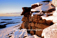 Winter Sunset over Stanage Edge