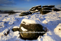 Snowy Gritstones, Lawrence Field, Grindleford