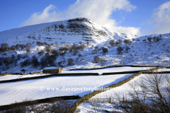 Winter, Mam Tor peak, Edale Valley