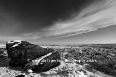 Winter snow on Froggatt Edge and Big Moor