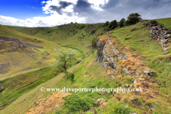 Summer view through Tansley Dale, Litton village