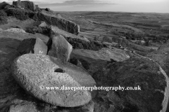 Millstone on Curbar gritstone edge