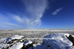 Winter snow on Froggatt Edge and Big Moor