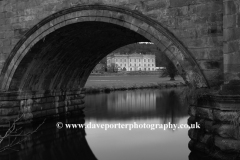 Chatsworth House at night, river Derwent