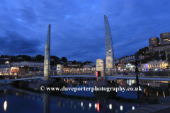 Torquay harbour at night, Torbay, English Riviera