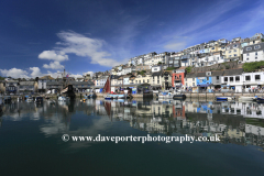 Summer, fishing boats in Brixham harbour