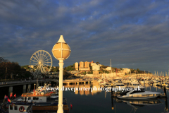 Sunset over Torquay harbour, Torbay, English Riviera