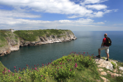 Walker at Berry Head Nature Reserve, Torbay