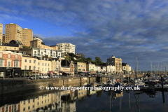 Sunset over Torquay harbour, Torbay