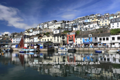 Summer, fishing boats in Brixham harbour