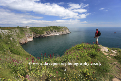 Walker at Berry Head Nature Reserve, Torbay