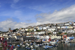 Summer, fishing boats in Brixham harbour