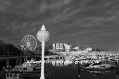 Sunset over Torquay harbour, Torbay, English Riviera