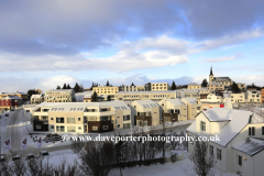 Winter view over Borgarnes town