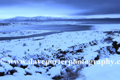 Winter snowy view over Pingvellir National Park