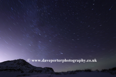 Star trails over Pingvellir National Park