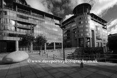 Architecture on Barbarolli Square, Great Bridgewater, Manchester City, Lancashire, England, UK