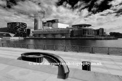 View over the Media City, Salford Quays, Manchester, Lancashire, England, UK