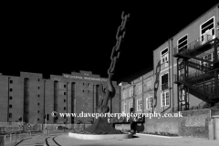 One of the Skyhooks sculptures, Trafford Park, Greater Manchester, Lancashire, England, UK