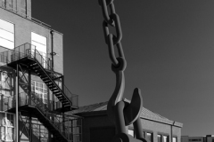 One of the Skyhooks sculptures, Trafford Park, Greater Manchester, Lancashire, England, UK