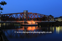 The Detroit Bridge in the Erie basin, Salford Quays, Manchester, Lancashire, England, UK