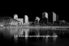 View over the Media City, Salford Quays, Manchester, Lancashire, England, UK