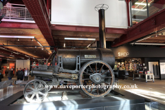 Stephenson's Rocket steam engine at the Science and Industry Museum, Liverpool Road Castlefield, Manchester City, Lancashire, England, UK Stephenson's Rocket steam engine at the Science and Industry Museum, Liverpool Road Castlefield, Manchester City, Lancashire, England, UK
