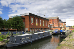 Narrowboats on the Bridgewater Canal, Castlefield, Manchester, Lancashire, England, UK