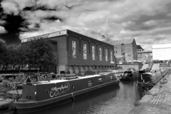 Narrowboats on the Bridgewater Canal, Castlefield, Manchester, Lancashire, England, UK