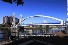 The Millennium Bridge, Media City, Salford Quays, Manchester, Lancashire, England, UK