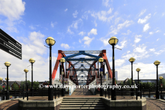 The Detroit Bridge in the Erie basin, Salford Quays, Manchester, Lancashire, England, UK