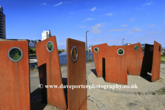 The Casuals Heritage sculpture, Salford Quays, Manchester, Lancashire, England, UK
