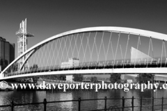 The Millennium Bridge, Media City, Salford Quays, Manchester, Lancashire, England, UK