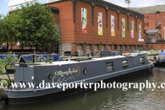 Narrowboats on the Bridgewater Canal, Castlefield, Manchester, Lancashire, England, UK