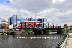 The Trafford road swing bridge, Manchester Ship Canal, Greater Manchester, England