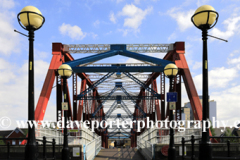 The Detroit Bridge in the Erie basin, Salford Quays, Manchester, Lancashire, England, UK