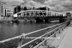 The Trafford road swing bridge, Manchester Ship Canal, Greater Manchester, England