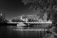 The Detroit Bridge in the Erie basin, Salford Quays, Manchester, Lancashire, England, UK