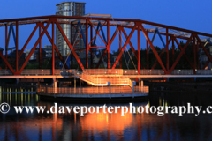 The Detroit Bridge in the Erie basin, Salford Quays, Manchester, Lancashire, England, UK