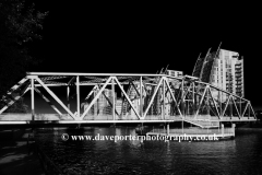 The Detroit Bridge in the Erie basin, Salford Quays, Manchester, Lancashire, England, UK