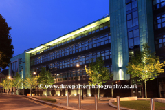 De Montfort University at night, Leicester