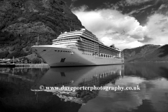 Cruise ship MSC Orchestra, in the harbour at Flam